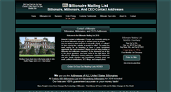 Desktop Screenshot of billionairemailinglist.com