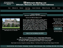 Tablet Screenshot of billionairemailinglist.com